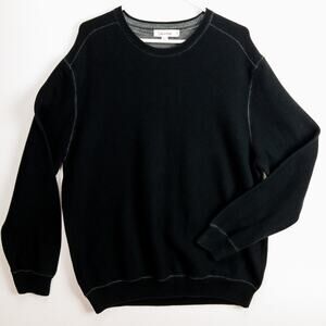 Pima Cotton Tightknit Crewneck Sweater Men’s 2XL Black Minimalist | Calvin Klein